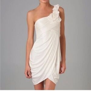BCBG Max Azaria Elegant One-Shoulder White Dress